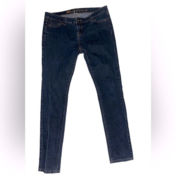 Blue Asphalt Dark Skinny Jeans Juniors 11 Regular - Picture 1 of 11